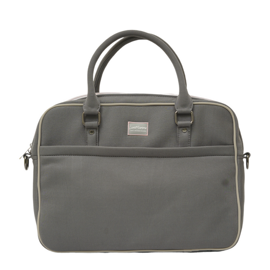 LiveMomma Premium Laptop Bag in English Violet and Lavender with multiple compartments and padded handles.